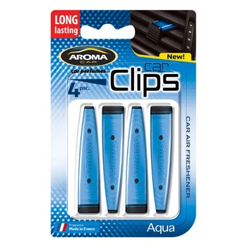 Ароматизатор Aroma Car Clips Aqua 4x5г жидкий для автомобиля освежитель воздуха с регулируемой интенсивностью (DO-LI_33S)