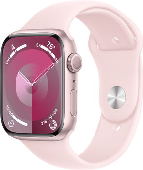 Smartwatch Apple Watch Series 9 GPS 45mm Pink Aluminium Case with Pink Sport Band - S/M (MR9G3)