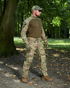 Военная тактическая форма Мультикам с наколенниками, летняя военная форма мультикам Multicam костюм демисезонный 58