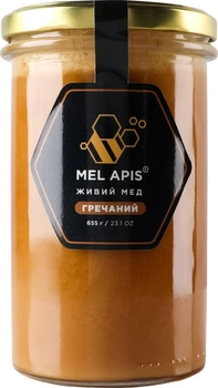Мед натуральний Mel Apis Гречаний 655 г (4820223530230)