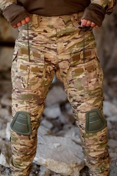 Тактические штаны Мультикам с наколенниками военные, камуфляжные тактические штаны брюки мультикам боевые штаны multicam 58