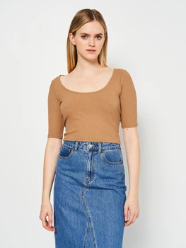 Топ женский H&M 0951062 S Светло-коричневый (7000000000992)