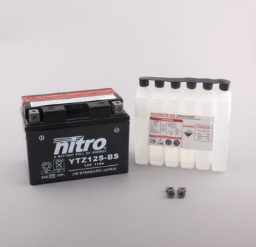 Мото аккумулятор NITRO AGM NTZ12S-BS 11 Аh, 210 А, (+/-), 150х87х110 мм, вес 3,7кг (TTZ14S, YTZ12S, ETZ14-BS)