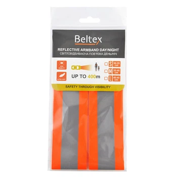Светоотражающая повязка Beltex оранжевая день/ночь S 30-35см BX70600