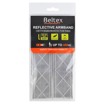 Светоотражающая повязка Beltex серая L для пешеходов и велосипедистов повышенная видимость в темноте (1LO-TH_11C)