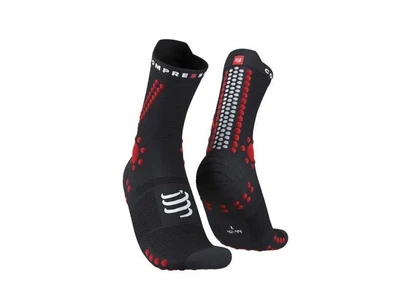 Высокотехнологические беговые безшовные носки Pro Racing Socks V4.0 Trail, Black/Red, T1 (36-39)