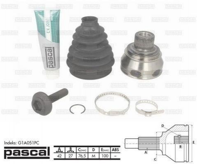 ШРУС PASCAL G1A051PC Audi A5, A4, Q5, Allroad 8K0407305D, 8K0498099