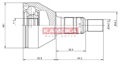 ШРУС KAMOKA 6039 Opel Zafira, Vectra, Insignia, Astra 13296059, 13296187, 1603234