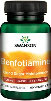Бенфотиамин Swanson Benfotiamine Maximum Strength 60 капсул