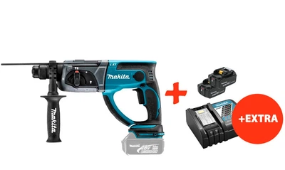 Аккумуляторный перфоратор Makita DHR202Z+2 акк.18V 5 Ah+быстрозарядное ЗУ (DHR202RT2)