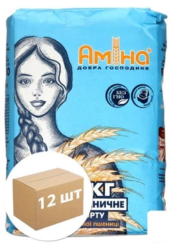 Мука пшеничная (высший сорт) ТМ "Амина" 1кг упаковка 12 шт (146228)