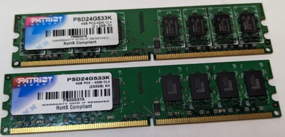 Пам'ять Patriot 4GB KIT (2x2GB) DDR2 533 MHz (PSD24G533K)