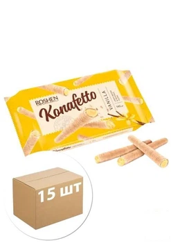 Вафельні трубочки (ванільна начинка) ВКФ ТМ "Konafetto" 140гр упаковка 15шт (87866)