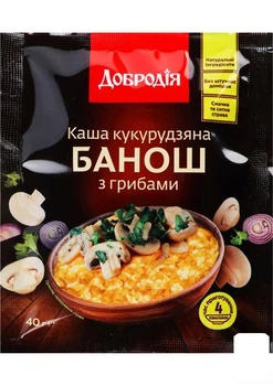 Каша кукурудзяна банош з грибами ТМ "Добродія" 40г (146042)