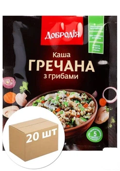 Каша гречана з грибами ТМ "Добродія" 40г упаковка 20 шт (114715)