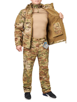 Костюм унисекс куртка брюки M-Tac мультикам демисезонный с дополнительной флисовой подкладкой водонепроницаемый и ветронепродувной для активного отдыха