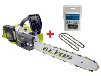 Аккумуляторная пила Eltos АПЦ-40V BL (2 аккумулятора 40V, 4Ач, бесщеточный двигатель, шина 405мм) + цепь Kraissmann 57 DL (шаг 3\8'', 57 звеньев, супер-зуб)