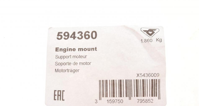 Подушки двигателя HUTCHINSON 594360 Renault Fluence, Grand Scenic, Megane, Scenic 112100014R