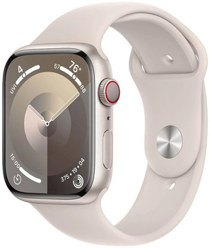 Smartwatch Apple Watch Series 9 GPS + Cellular 45mm Starlight Aluminium Case with Starlight Sport Band - S/M (MRM83)