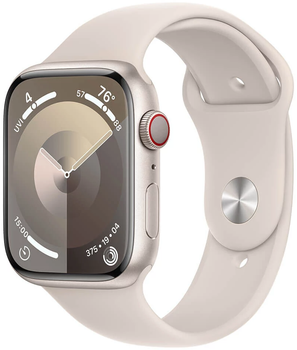 Smartwatch Apple Watch Series 9 GPS + Cellular 45mm Starlight Aluminium Case with Starlight Sport Band - M/L (MRM93)