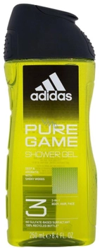 Гель для душу Adidas Pure Game 3 в 1 для чоловіків 250 мл (3616304247637)
