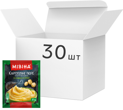 Упаковка картопляного пюре швидкого приготування Мівіна зі смаком Курки 37 г х 30 шт (8445290895400)