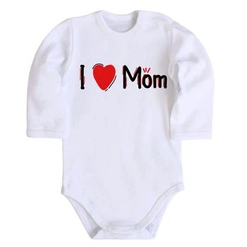 Детское боди с длинным рукавом I Love Mom 80 белый DM-1415