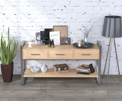 Консоль с ящиками L-145 Хром Loft Design Дуб Борас