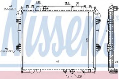 Радиатор TY HI-LUX(05-)2.5 TD(+)[OE 16400-OL120] Nissens (646807)