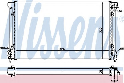 Радиатор VW PASSAT(88-)1.6 i(+)[OE 353.121.253 AC] Nissens (651741)