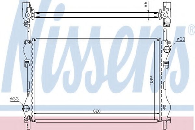 Радіатор FD TRANSIT(00-)2.4 D(+)[OE 1103117] Nissens (62044A)