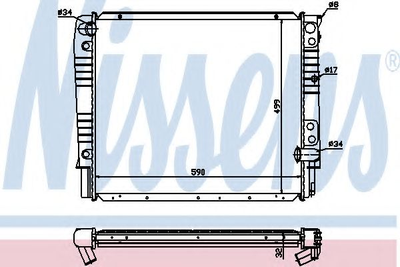 Радіатор VOLVO 940(90-)2.4 D(+)[OE 13 28 375] Nissens (65528A)