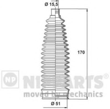 Пильовик рульового механізма Nipparts (N2843024)