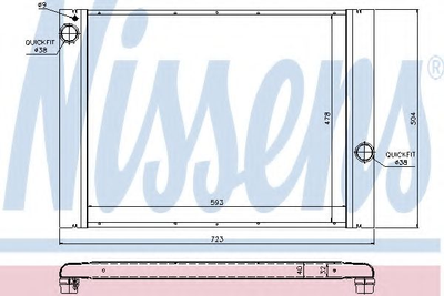 Радіатор BMW 5 E60-E61(03-)520 i(+)[OE 1711.7.519.210] Nissens (60764)