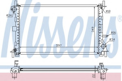 Радиатор FD FOCUS I(98-)1.4 EFi(+)[OE 1061180] Nissens (62075A)