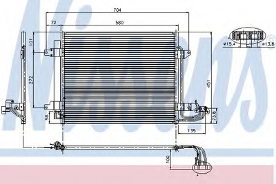 Конденсер VW TOURAN(03-)1.6 и 16V(+)[OE 1T0.820.411 C] Nissens (94690)