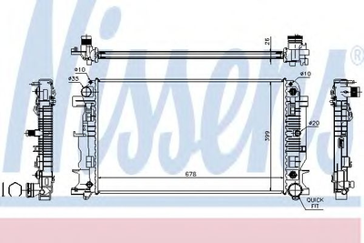 Радіатор DODGE SPRINTER(06-)2.7 CRD(+)[OE 906 500 03 02] Nissens (67157A)