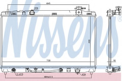 Радіатор TY CAMRY(07-)2.4[OE 1640028630] Nissens (646844)