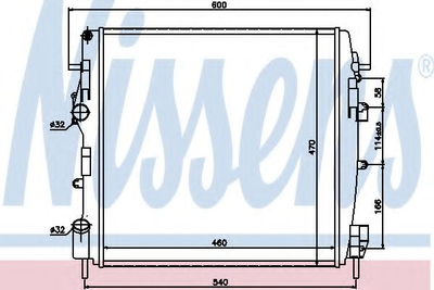 Радиатор NS KUBISTAR(03-)1.2 i 16V(+)[OE 82 00 072 712] Nissens (63762)