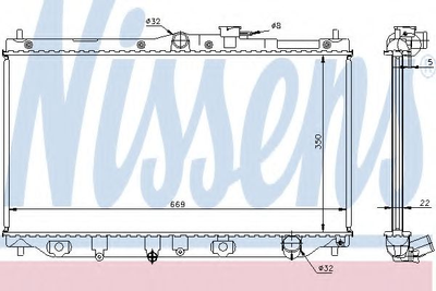 Радиатор HD ACCORD(90-)1.8 и 16V(+)[OE 19010-P45-505] Nissens (62279A)