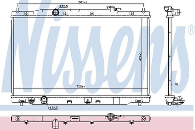 Радиатор HD CR-V(12-)2.4 i 16V[OE 19010R5AA51] Nissens (681378)