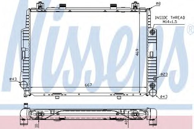 Радиатор MB SW 140(91-)400 S(+)[OE 140 500 10 03] Nissens (62716A)