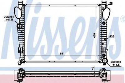 Радиатор MB CL W 215(99-)CL 500(+)[OE 220 500 09 03] Nissens (62547A)