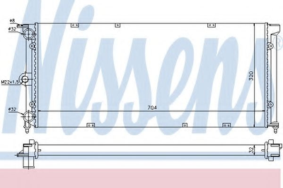 Радіатор VW PASSAT(80-)1.6(+)[OE 321.121.251 AJ] Nissens (651911)