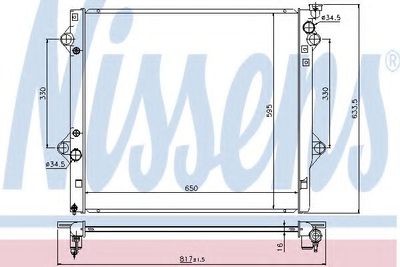 Радіатор TY LAND CRUISER PRADO(02-)2.7 i[OE 16400-75440] Nissens (646822)