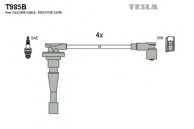 Кабель зажигания к-кт TESLA Honda CR-V 1.2.0 16V Tesla (T985B)