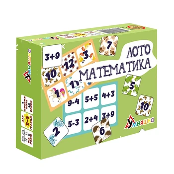 Развивающая настольная игра Умняшка Лото математика 4 поля 48 фишек для детей от 5 лет (557579)