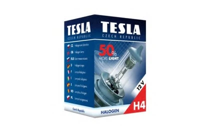 Лампа галогенна H4 12V 60/55W P43t +50% Premium Tesla Tesla (B30401)