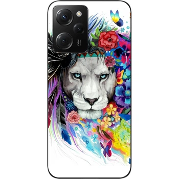 Силиконовый чехол SMTT для Xiaomi Poco X5 Pro 5G с картинкой Лев