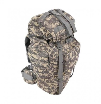 Армійський туристичний рюкзак із підсумками на 70 л, 65х16х35 см, пiксель 8147